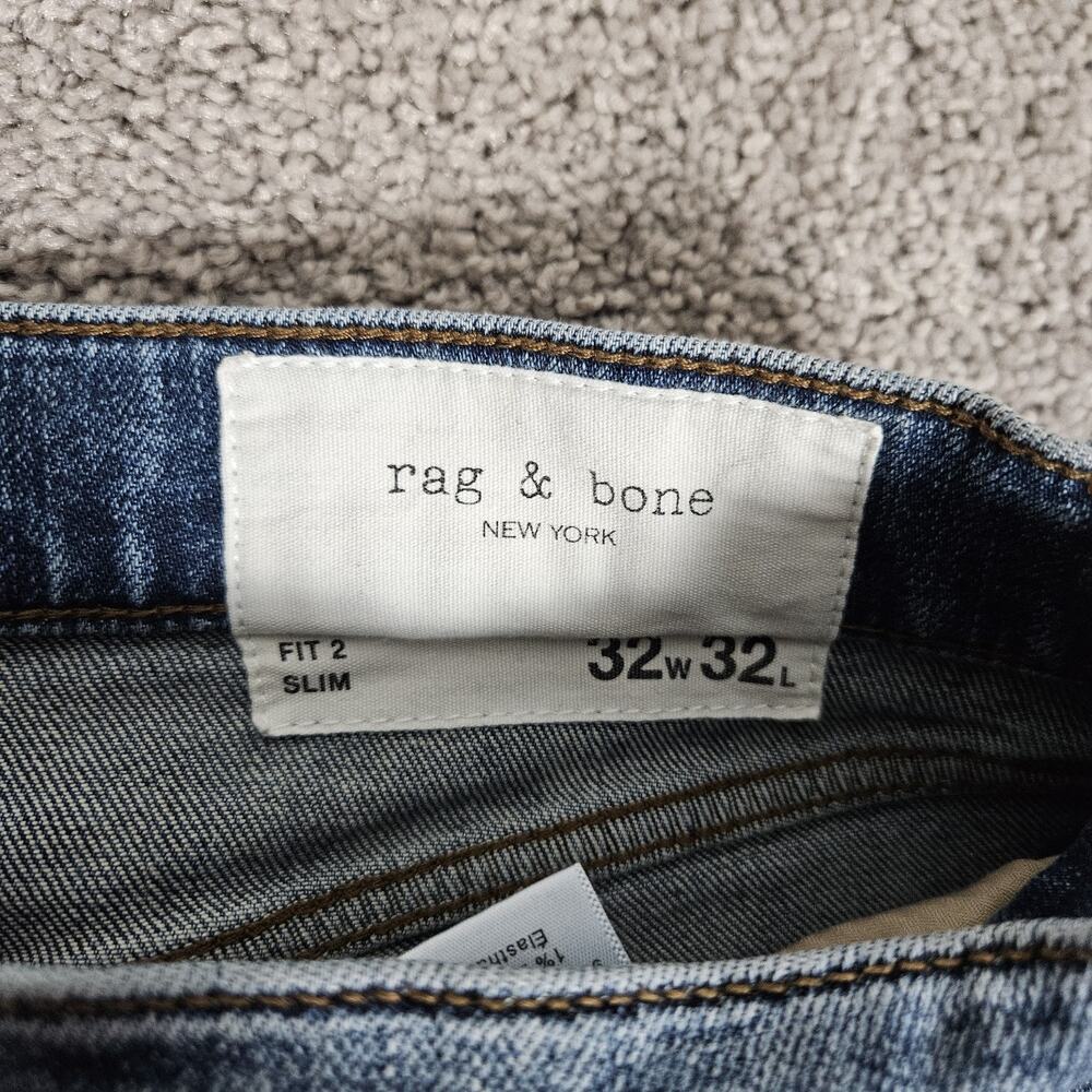 Rag & Bone Jeans Mens 32X32 Blue Fit 2 Slim Jared Minimalist Honeycomb Casual - Picture 3 of 11
